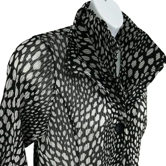 DAMEE Inc Womens M Mesh Sheer Wired Adjustable Double Stand up Collar Jacket Top - Picture 6 of 16